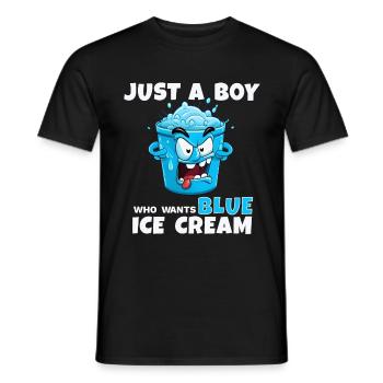 Crème glacée bleue juste un garçon - T-shirt homme - noir - Devant - AI Model Male 178 light (178cm)