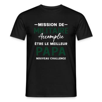Militaire Futur Papa Cadeau Drôle Fête Des Pères - T-shirt homme - noir - Devant - AI Model Male 178 light (178cm)