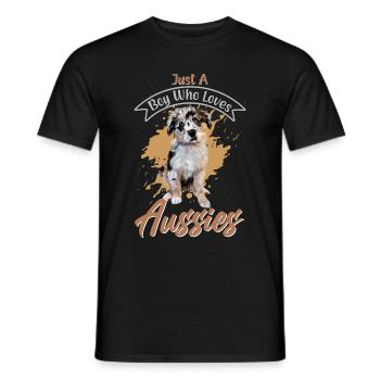 Australian Shepherd Aussie Dad Aussie Mom - Men's T-Shirt - black - Front - AI Model Male 178 light (178cm)
