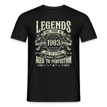 Vintage né en 1983 Legends Vintage Anniversaire - T-shirt homme - noir - Devant - AI Model Male 178 light (178cm)