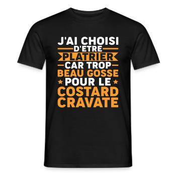 Plâtrier Beau Gosse - T-shirt homme - noir - Devant - AI Model Male 178 light (178cm)