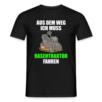 Out of the way I have to drive lawn tractor Garden - Men's T-Shirt - black - Front - AI Model Male 178 light (178cm)