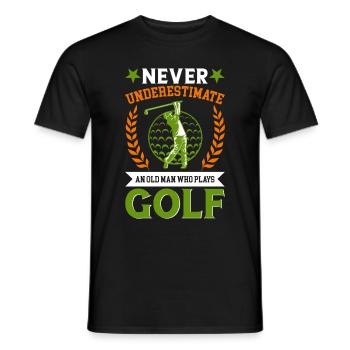 Golf Golfen Golfspieler Golfspieler Golfschläger - Männer T-Shirt - Schwarz - Vorne - AI Model Male 178 light (178cm)