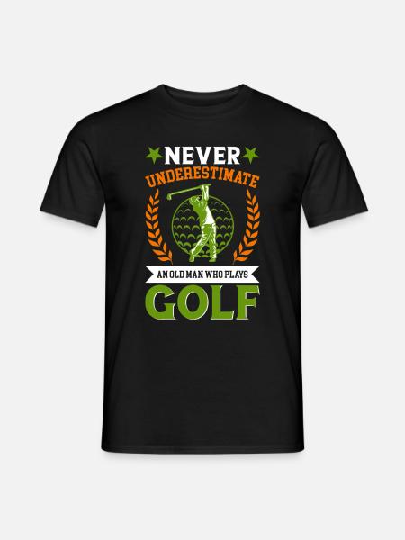 Golf Golfen Golfspieler Golfspieler Golfschläger - Männer T-Shirt - Schwarz