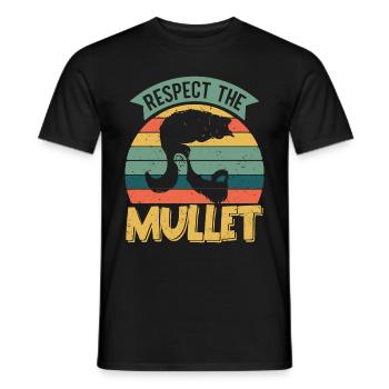 Mullet Hairstyle Vokuhila Hairstyle - Men's T-Shirt - black - Front - AI Model Male 178 light (178cm)
