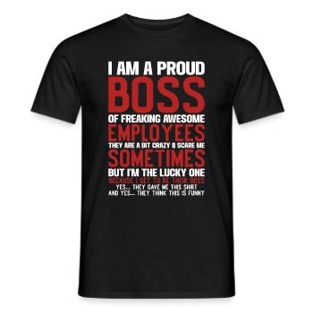 Fier cadeau du patron des employés - T-shirt homme - noir - Devant - AI Model Male 178 light (178cm)