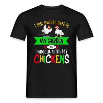 Jardinage Poulets Fermier Poulets Amoureux Jardin - T-shirt homme - noir - Devant - AI Model Male 178 light (178cm)