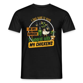 Jardinage Poulets Fermier Poulets Amoureux Jardin - T-shirt homme - noir - Devant - AI Model Male 178 light (178cm)