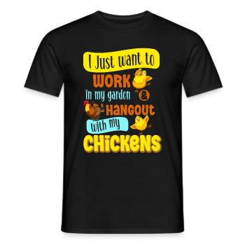 Jardinage Poulets Fermier Poulets Amoureux Jardin - T-shirt homme - noir - Devant - AI Model Male 178 light (178cm)