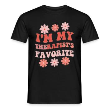 Sarcastic Therapy Saying Humor Therapist - Men's T-Shirt - black - Front - AI Model Male 178 light (178cm)