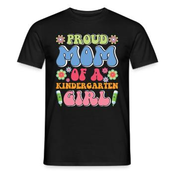 Fière maman d’une fille de maternelle! Fille - T-shirt homme - noir - Devant - AI Model Male 178 light (178cm)