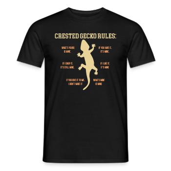 Crown Gecko Reptile Gecko Terrarium Pet - T-shirt homme - noir - Devant - AI Model Male 178 light (178cm)