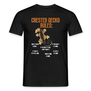 Crown Gecko Reptile Gecko Terrarium Pet - T-shirt homme - noir - Devant - AI Model Male 178 light (178cm)