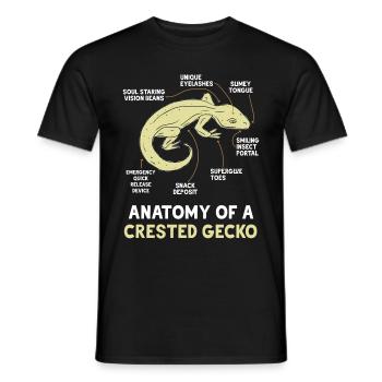 Crown Gecko Reptile Gecko Terrarium Pet - T-shirt homme - noir - Devant - AI Model Male 178 light (178cm)