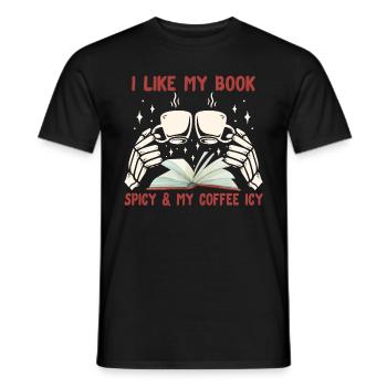 Book Lover Book Reader Coffee Lover - T-shirt homme - noir - Devant - AI Model Male 178 light (178cm)