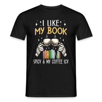 Book Lover Book Reader Coffee Lover - T-shirt homme - noir - Devant - AI Model Male 178 light (178cm)
