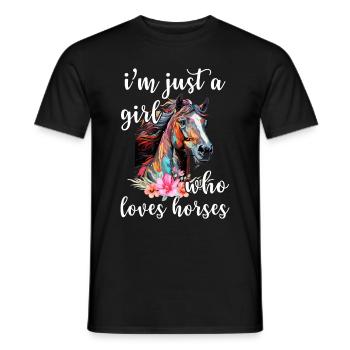 Horse Owner Rider Riding Horse Girl - Men's T-Shirt - black - Front - AI Model Male 178 light (178cm)