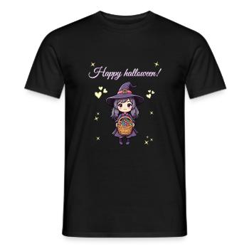 Frohe Halloween-Hexe! - Männer T-Shirt - Schwarz - Vorne - AI Model Male 178 light (178cm)