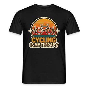 Cycling Therapy Vintage Cycling Bike Bike - Men's T-Shirt - black - Front - AI Model Male 178 light (178cm)
