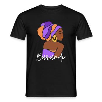 Burundi African Woman - Men's T-Shirt - black - Front - AI Model Male 178 light (178cm)