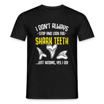 Shark Teeth Collecteur de fossiles Shark Tooth Fossils Dents - T-shirt homme - noir - Devant - AI Model Male 178 light (178cm)