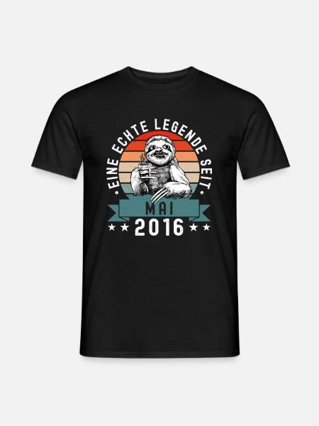 Faultier Geburtstag Mai 2016 Geboren Jahrgang 2016 - Männer T-Shirt - Schwarz