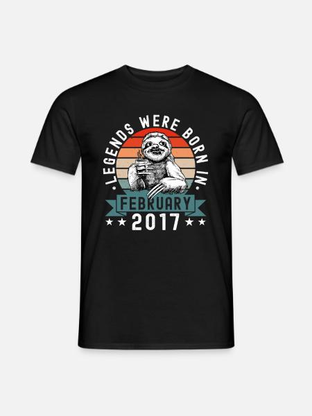 Legends Were Born In Februar 2017 Faultier Sloth - Mænd T-shirt - sort