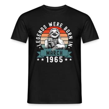 Legends Were Born In March 1965 Sloth Sloth - Men's T-Shirt - black - Front - AI Model Male 178 light (178cm)