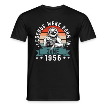 Legends Were Born In June 1956 Sloth Sloth - Men's T-Shirt - black - Front - AI Model Male 178 light (178cm)