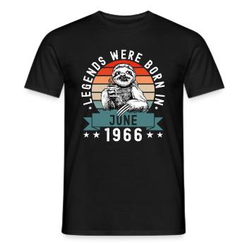Legends Were Born In June 1966 Sloth Sloth - Men's T-Shirt - black - Front - AI Model Male 178 light (178cm)
