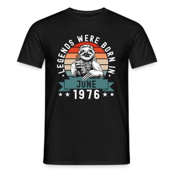 Legends Were Born In June 1976 Sloth Sloth - Men's T-Shirt - black - Front - AI Model Male 178 light (178cm)