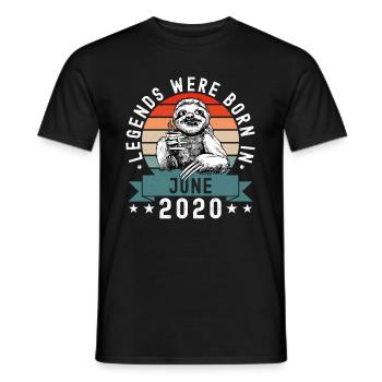Legends Were Born In June 2020 Sloth Sloth - Men's T-Shirt - black - Front - AI Model Male 178 light (178cm)