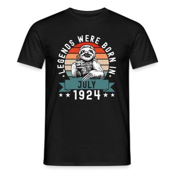 Les légendes sont nées en juillet 1924 Paresseux paresseux - T-shirt homme - noir - Devant - AI Model Male 178 light (178cm)