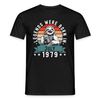 Legends Were Born In July 1979 Sloth Sloth - Men's T-Shirt - black - Front - AI Model Male 178 light (178cm)