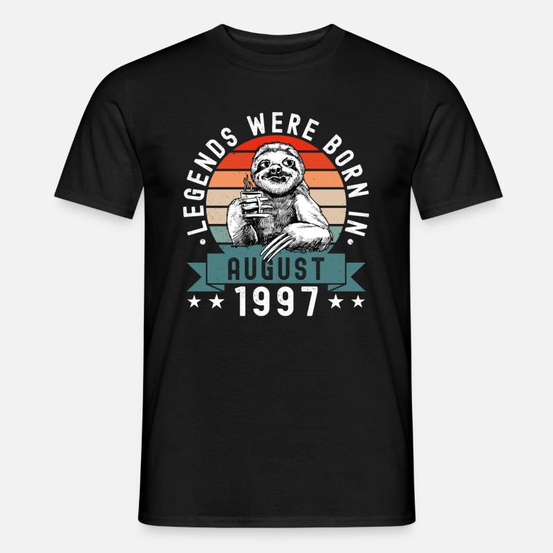 Legends Were Born In August 1997 Faultier Sloth - Männer T-Shirt - Schwarz