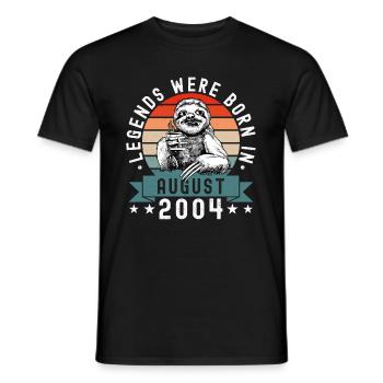 Les légendes sont nées en août 2004 paresseux défectueux - T-shirt homme - noir - Devant - AI Model Male 178 light (178cm)