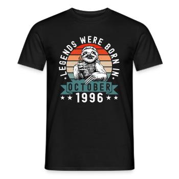 Legends Were Born In October 1996 Sloth Sloth - Men's T-Shirt - black - Front - AI Model Male 178 light (178cm)