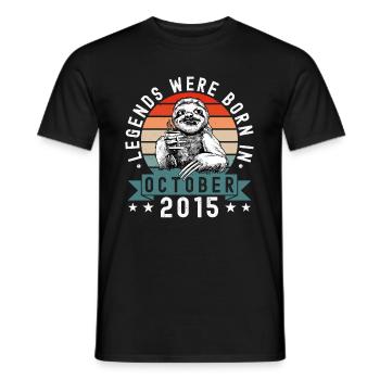 Les légendes sont nées en octobre 2015 Sloth Sloth - T-shirt homme - noir - Devant - AI Model Male 178 light (178cm)