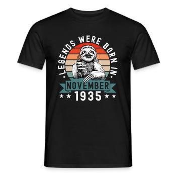 Les légendes sont nées en novembre 1935 paresseux défectueux - T-shirt homme - noir - Devant - AI Model Male 178 light (178cm)