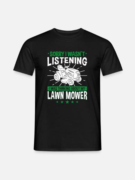 Lawn tractor Lawn mower Lawn mowing lawn keeper - Men's T-Shirt - black