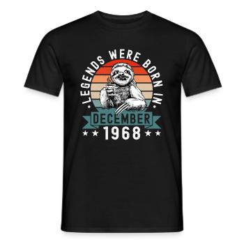 Legends Were Born In December 1968 Sloth Sloth - Men's T-Shirt - black - Front - AI Model Male 178 light (178cm)