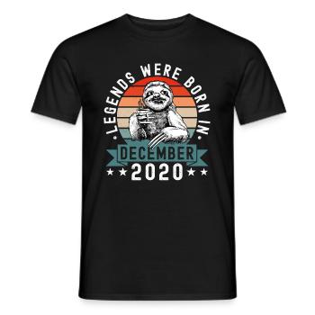 Legends Were Born In December 2020 Sloth Sloth - Men's T-Shirt - black - Front - AI Model Male 178 light (178cm)
