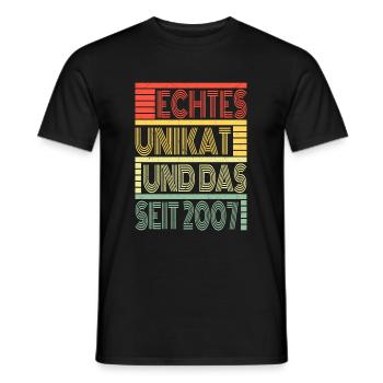 Echtes Unikat Seit 2007 Geboren 2007 Geburtstag - Männer T-Shirt - Schwarz - Vorne - AI Model Male 178 light (178cm)
