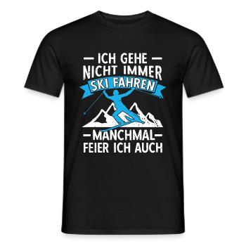 Lustige Skifahrer Ski fahren Ski Hütten Party - Männer T-Shirt - Schwarz - Vorne - AI Model Male 178 light (178cm)