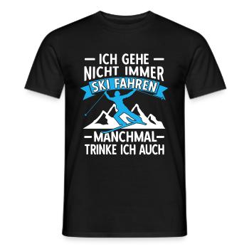 Lustige Skifahrer Ski Fahren Bier Trinken - Männer T-Shirt - Schwarz - Vorne - AI Model Male 178 light (178cm)