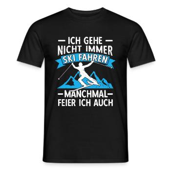 Lustige Skifahrer Skifahren Ski Fahrer Geschenk - Männer T-Shirt - Schwarz - Vorne - AI Model Male 178 light (178cm)