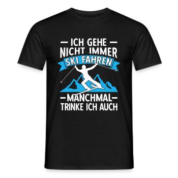 Lustige Skifahrer Ski Fahren Alter Mann auf Skiern - Männer T-Shirt - Schwarz - Vorne - AI Model Male 178 light (178cm)