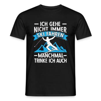 Lustige Skifahrer Ski Fahren Biertrinker Skiparty - Männer T-Shirt - Schwarz - Vorne - AI Model Male 178 light (178cm)