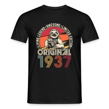 1937 Anniversaire vintage vintage paresseux cadeau - T-shirt homme - noir - Devant - AI Model Male 178 light (178cm)