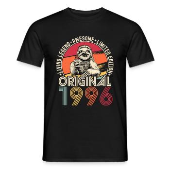 1996 Birthday vintage vintage sloth gift - Men's T-Shirt - black - Front - AI Model Male 178 light (178cm)